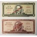 CUBA 1978 . ONE 1 and TEN 10 PESOS BANKNOTES . SPECIMEN